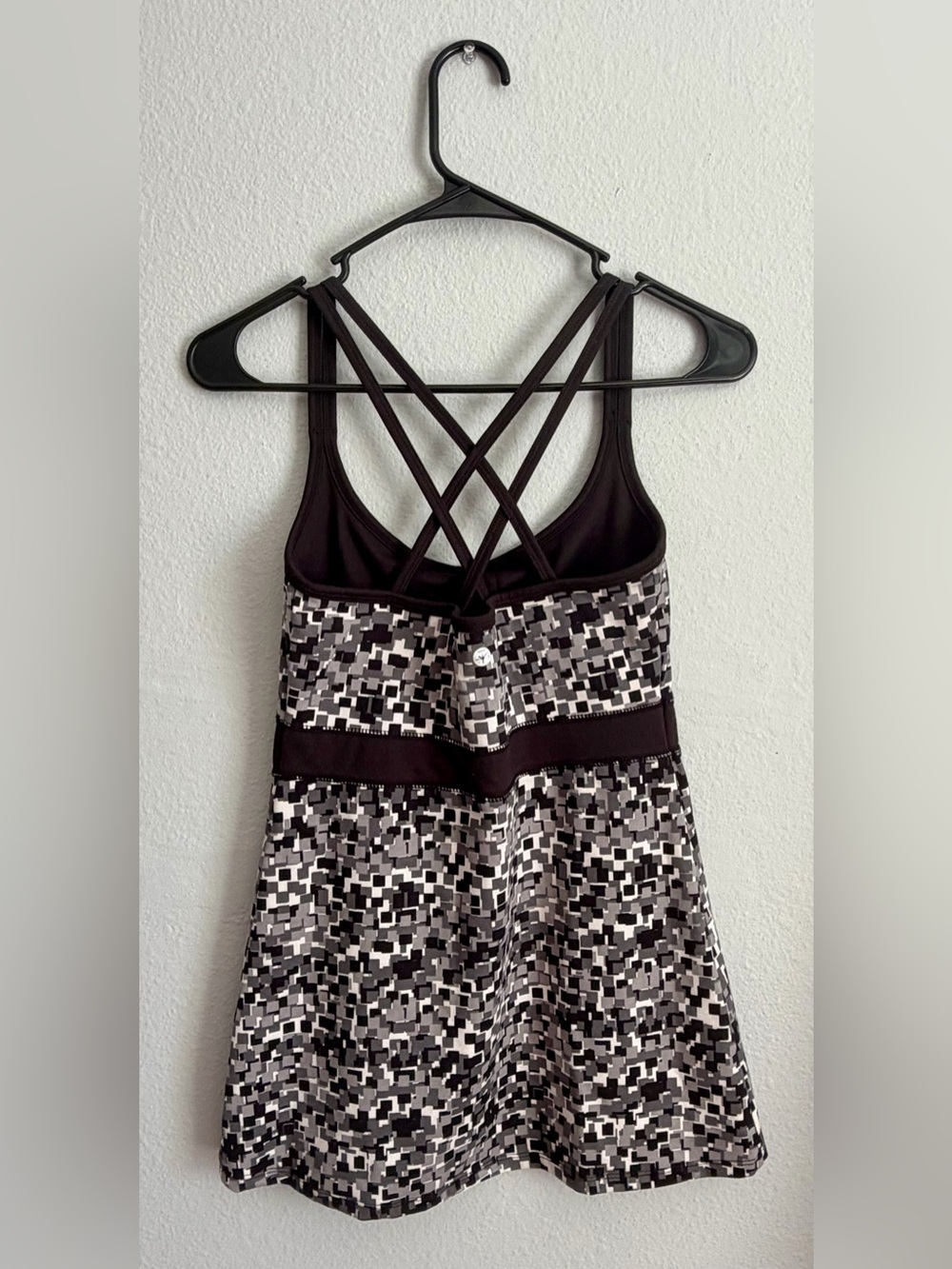 Soybu Tankini with Built in Bra- Black & White Strap Athleisure Tank- Size XS - Picture 2 of 7
